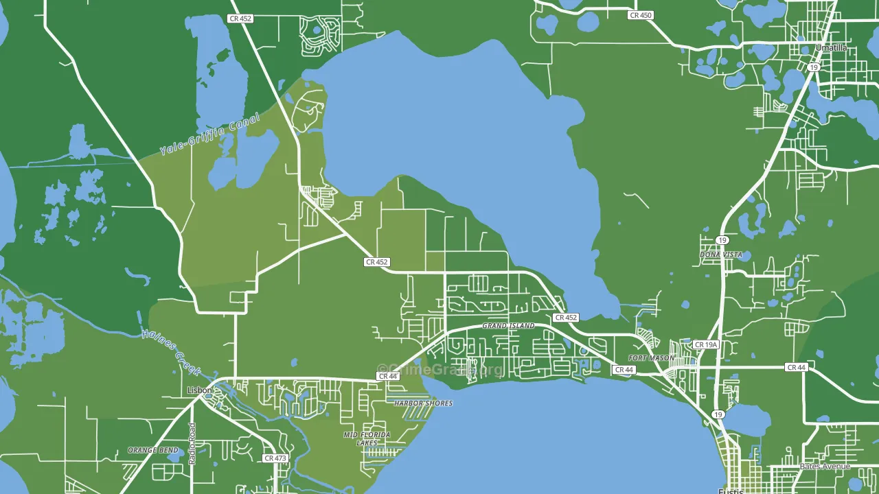 Grand Island, FL Map of Vehicle Theft Rates