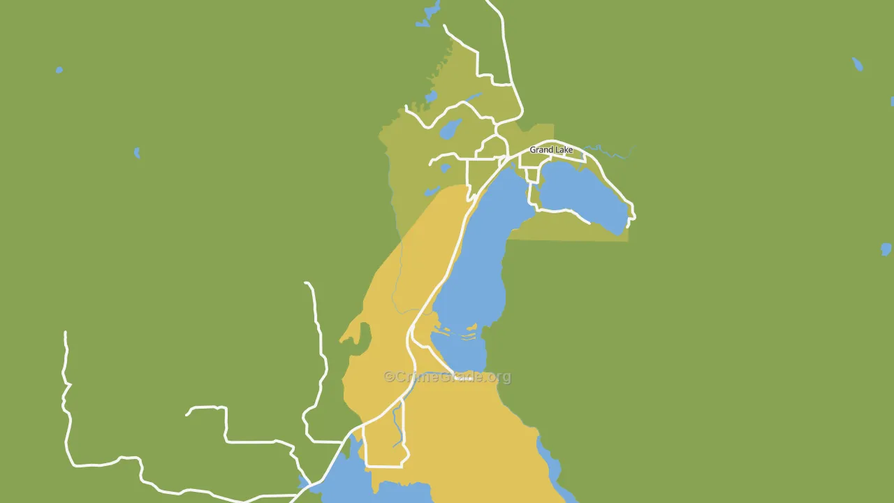 Grand Lake, CO Map of Vehicle Theft Rates