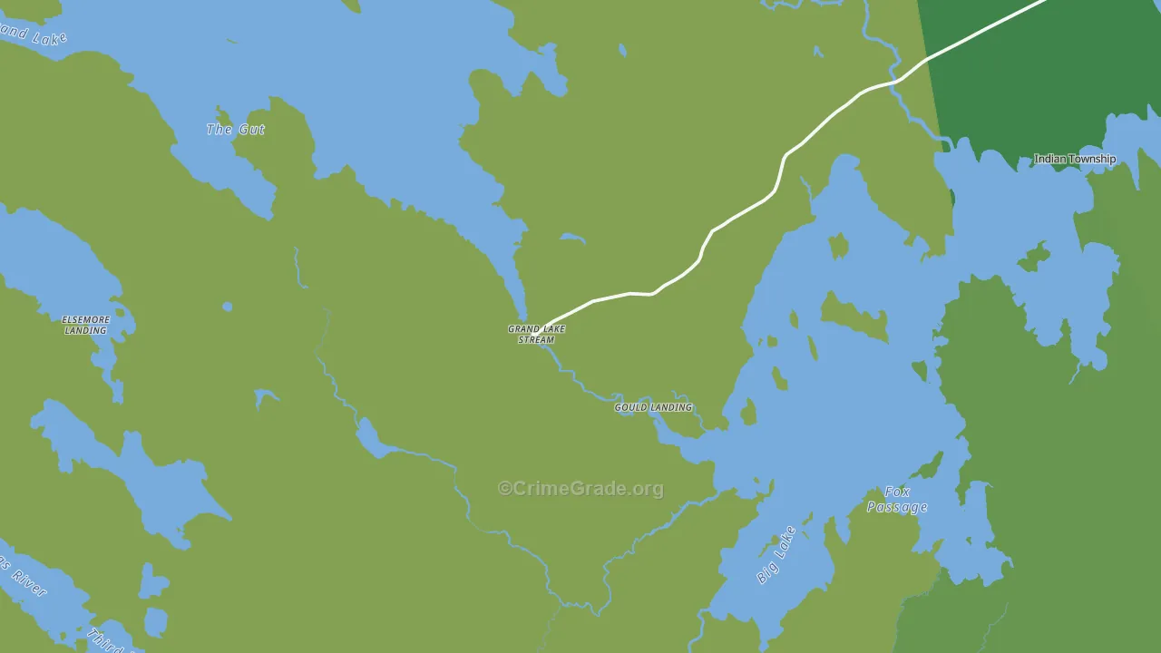 Grand Lake Stream, ME Map of Vehicle Theft Rates