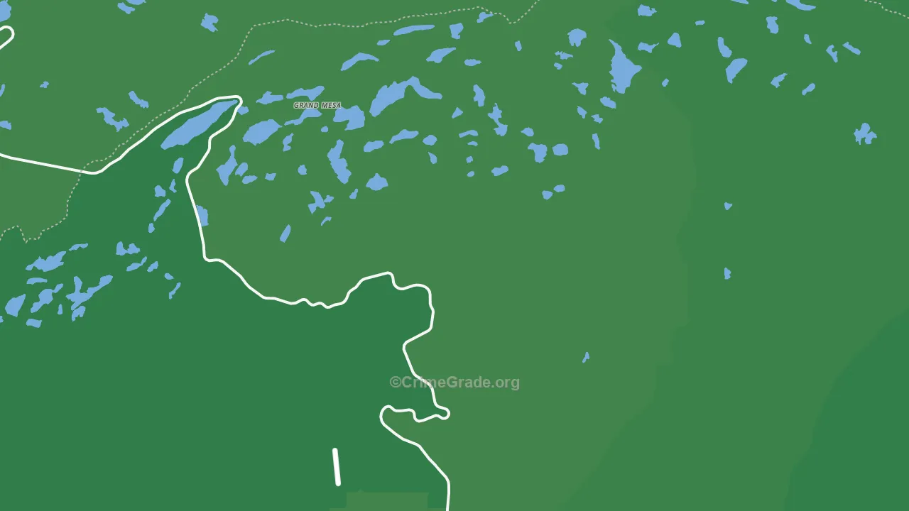Grand Mesa, CO Map of Vehicle Theft Rates