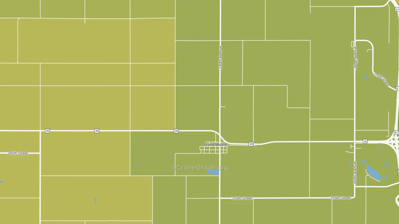 Grand Mound, IA Map of Vehicle Theft Rates