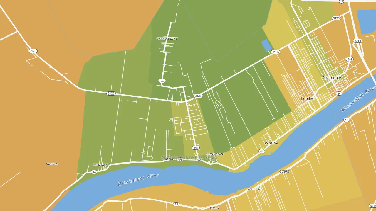Grand Point, LA Map of Vehicle Theft Rates