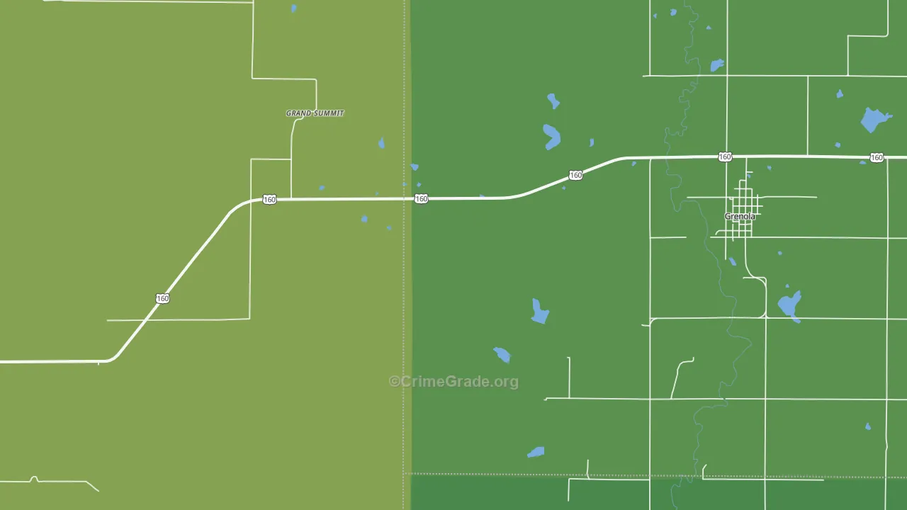 Grand Summit, KS Map of Vehicle Theft Rates
