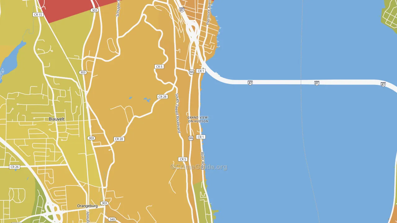 Grand View-on-Hudson, NY Map of Vehicle Theft Rates