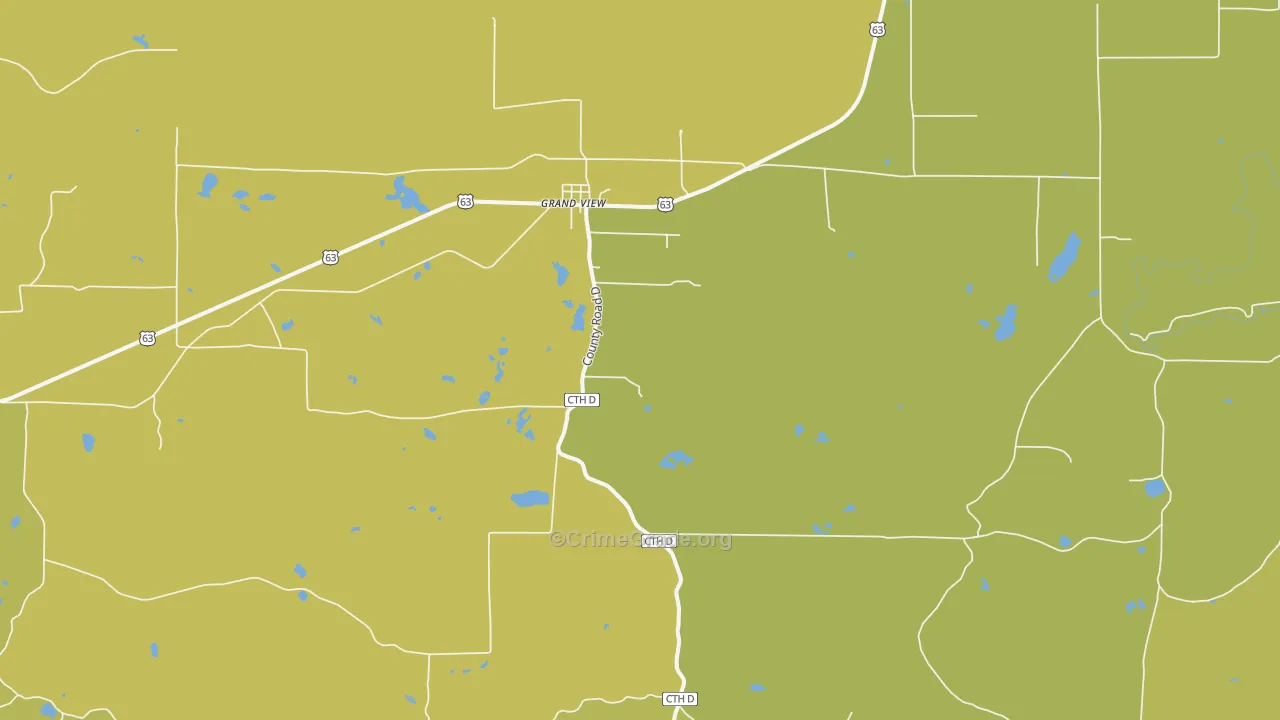 Grand View, WI Map of Vehicle Theft Rates