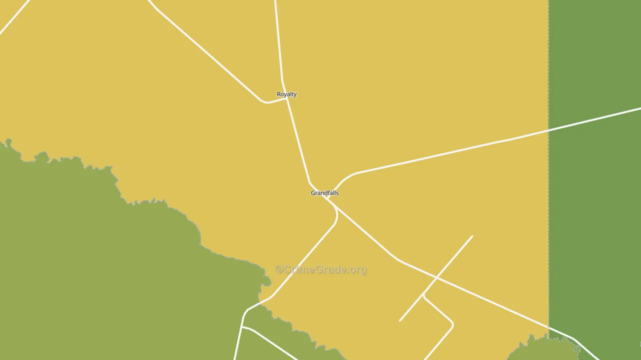 Grandfalls, TX Map of Vehicle Theft Rates