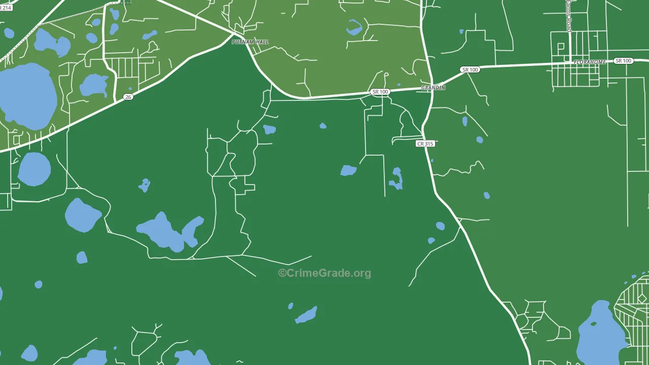 Grandin, FL Map of Vehicle Theft Rates