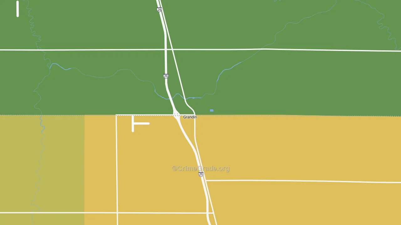 Grandin, ND Map of Vehicle Theft Rates
