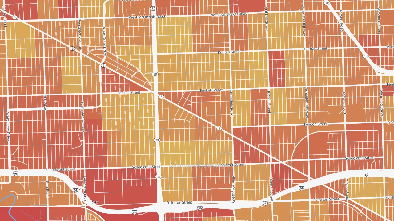 Grandmont-Rosedale, Detroit, MI Map of Vehicle Theft Rates
