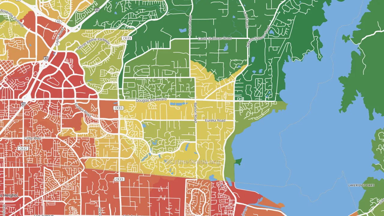 Granite Bay, CA Map of Vehicle Theft Rates