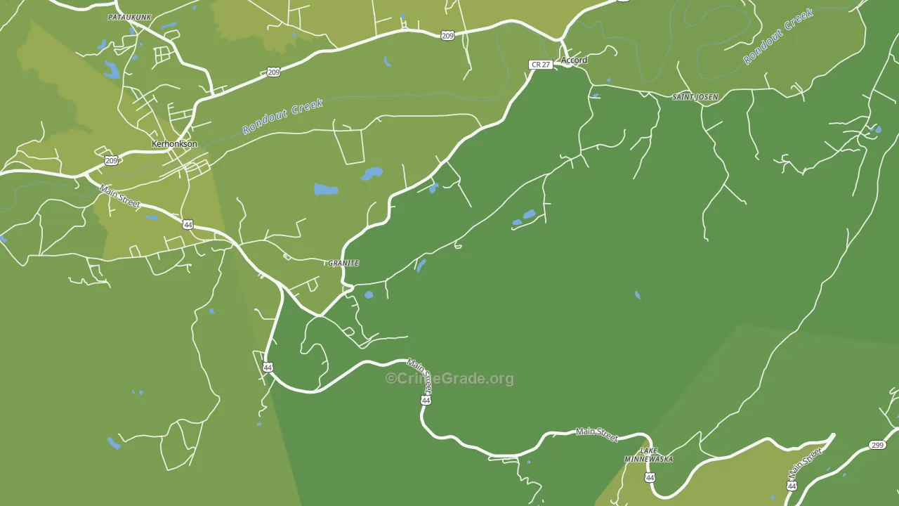 Granite, NY Map of Vehicle Theft Rates