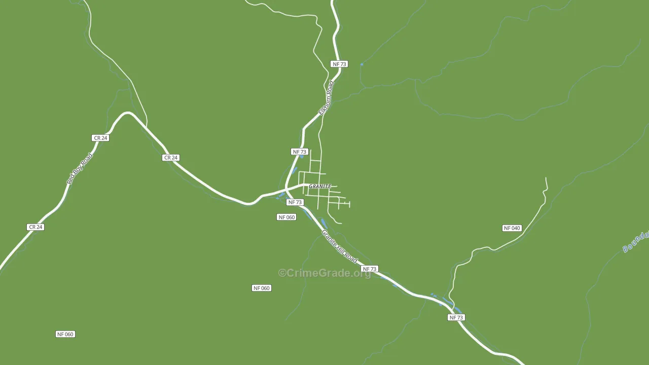 Granite, OR Map of Vehicle Theft Rates