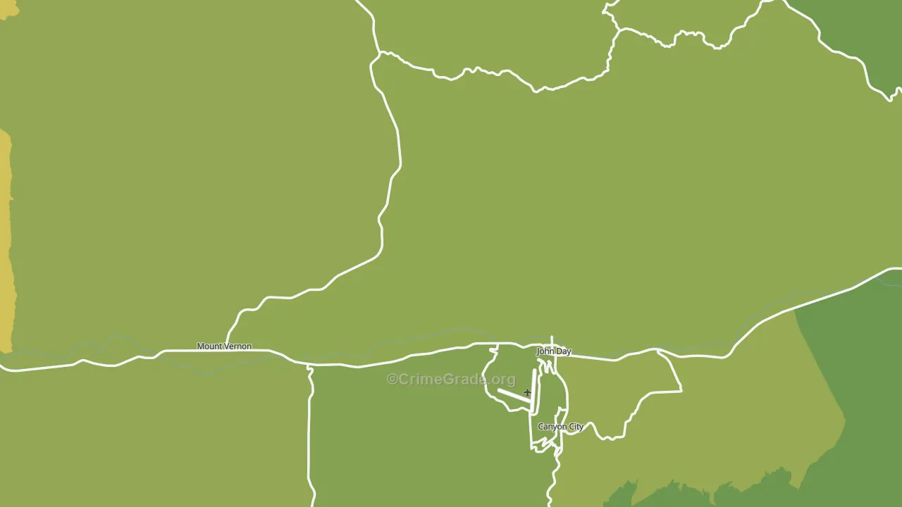 Grant County, OR Map of Vehicle Theft Rates