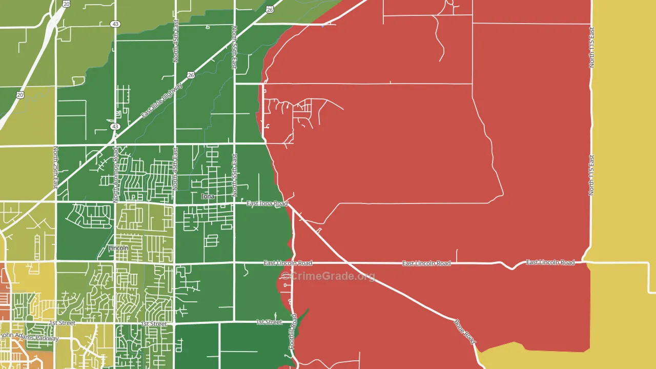 Grant, ID Map of Vehicle Theft Rates