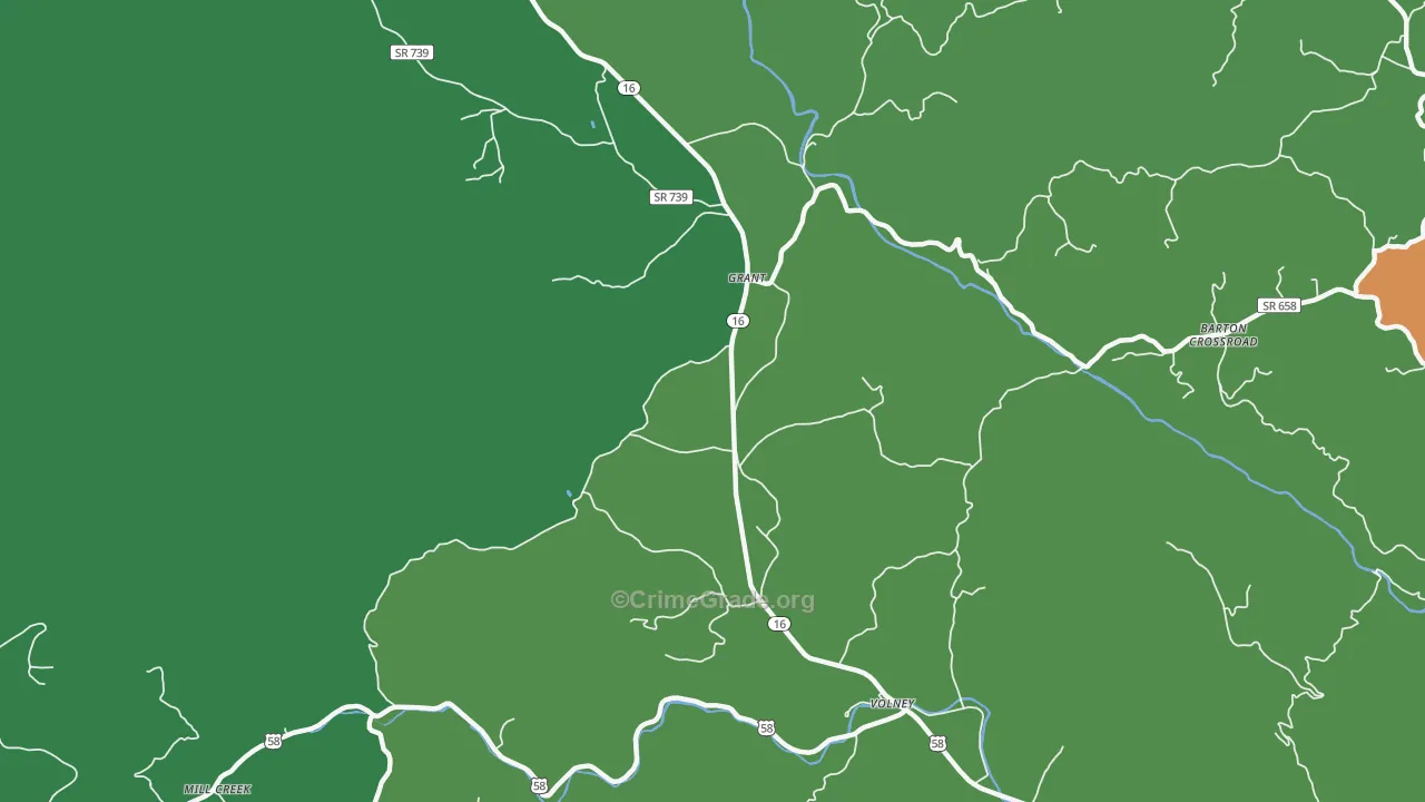 Grant, VA Map of Vehicle Theft Rates
