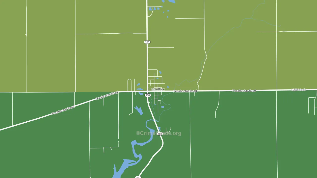 Grantfork, IL Map of Vehicle Theft Rates