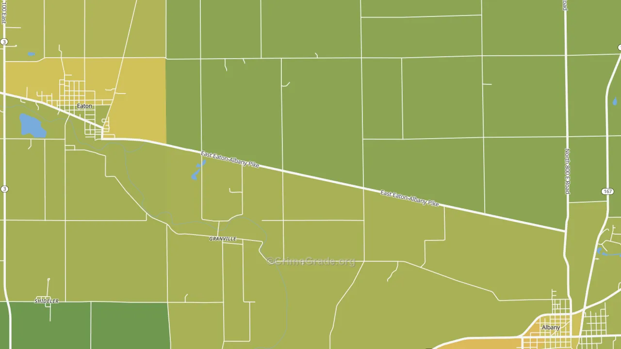 Granville, IN Map of Vehicle Theft Rates