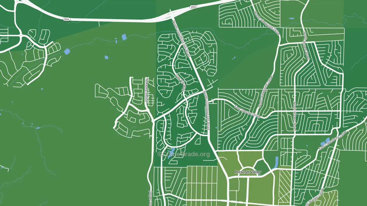 Granville, Prescott Valley, AZ Map of Vehicle Theft Rates