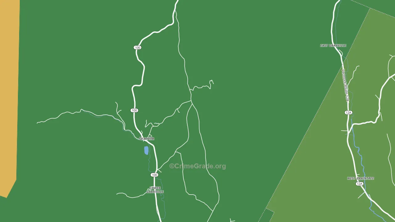 Granville, VT Map of Vehicle Theft Rates