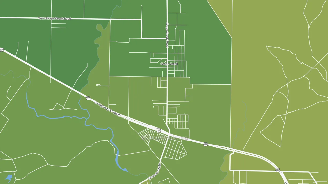 Grape Creek, TX Map of Vehicle Theft Rates
