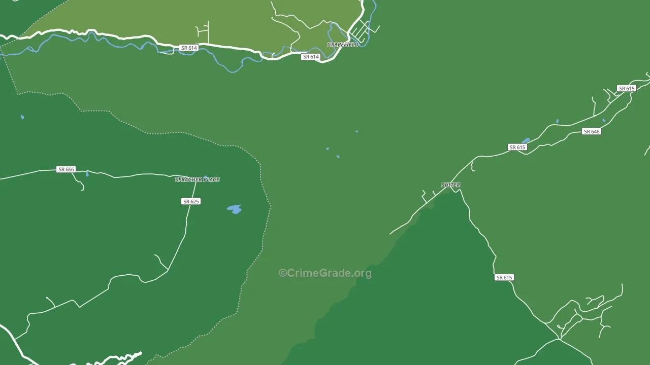 Grapefield, VA Map of Vehicle Theft Rates