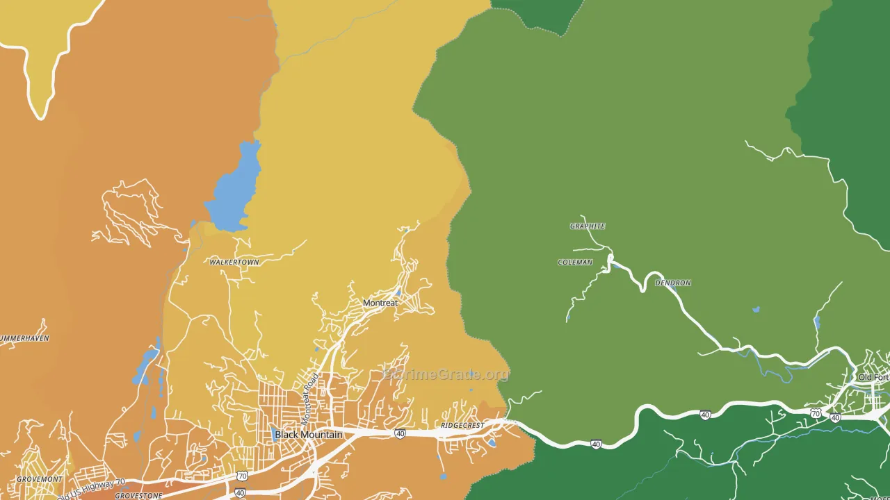 Graphite, NC Map of Vehicle Theft Rates