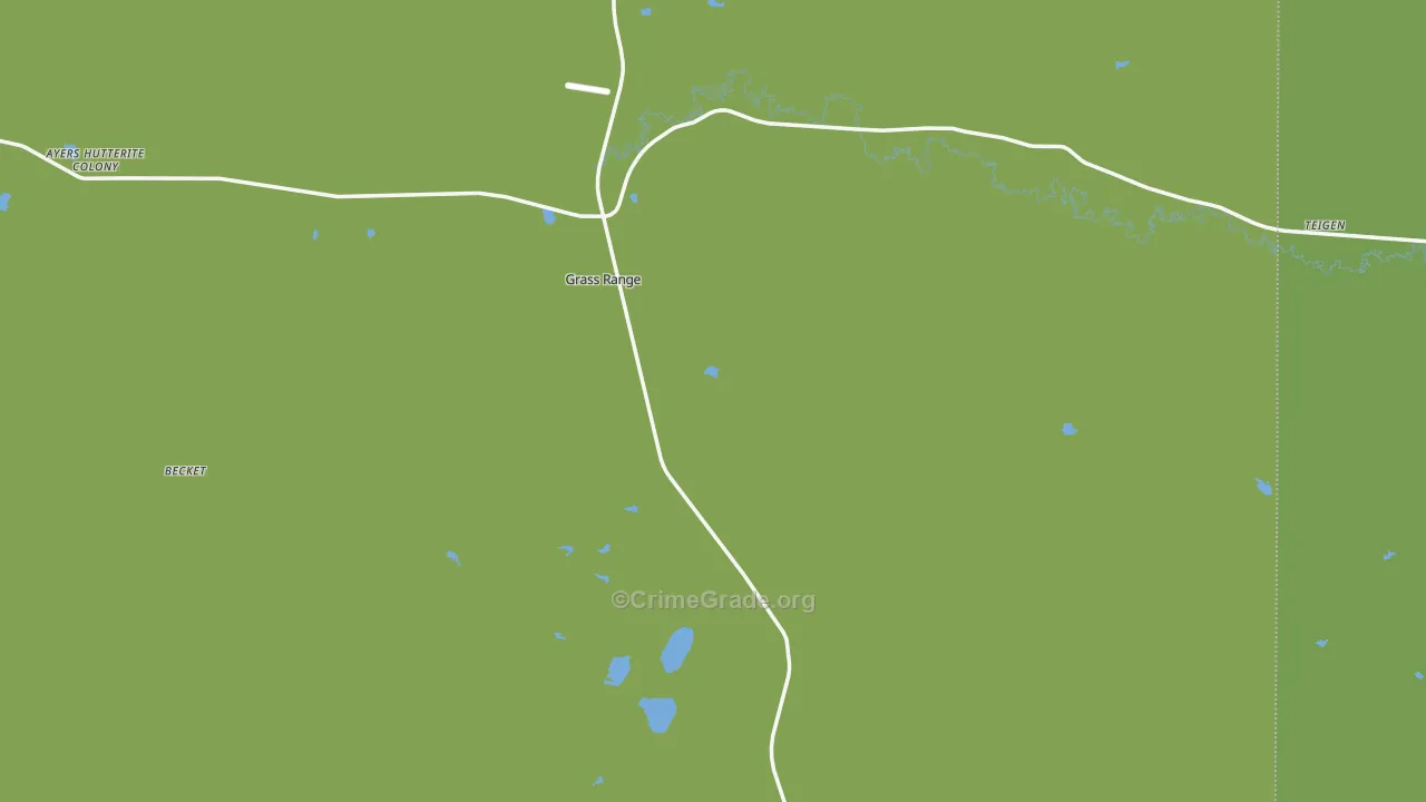 Grass Range, MT Map of Vehicle Theft Rates