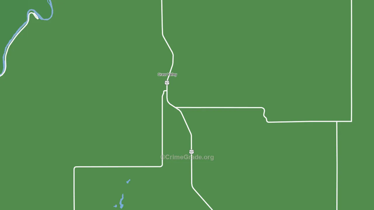 Grass Valley, OR Map of Vehicle Theft Rates