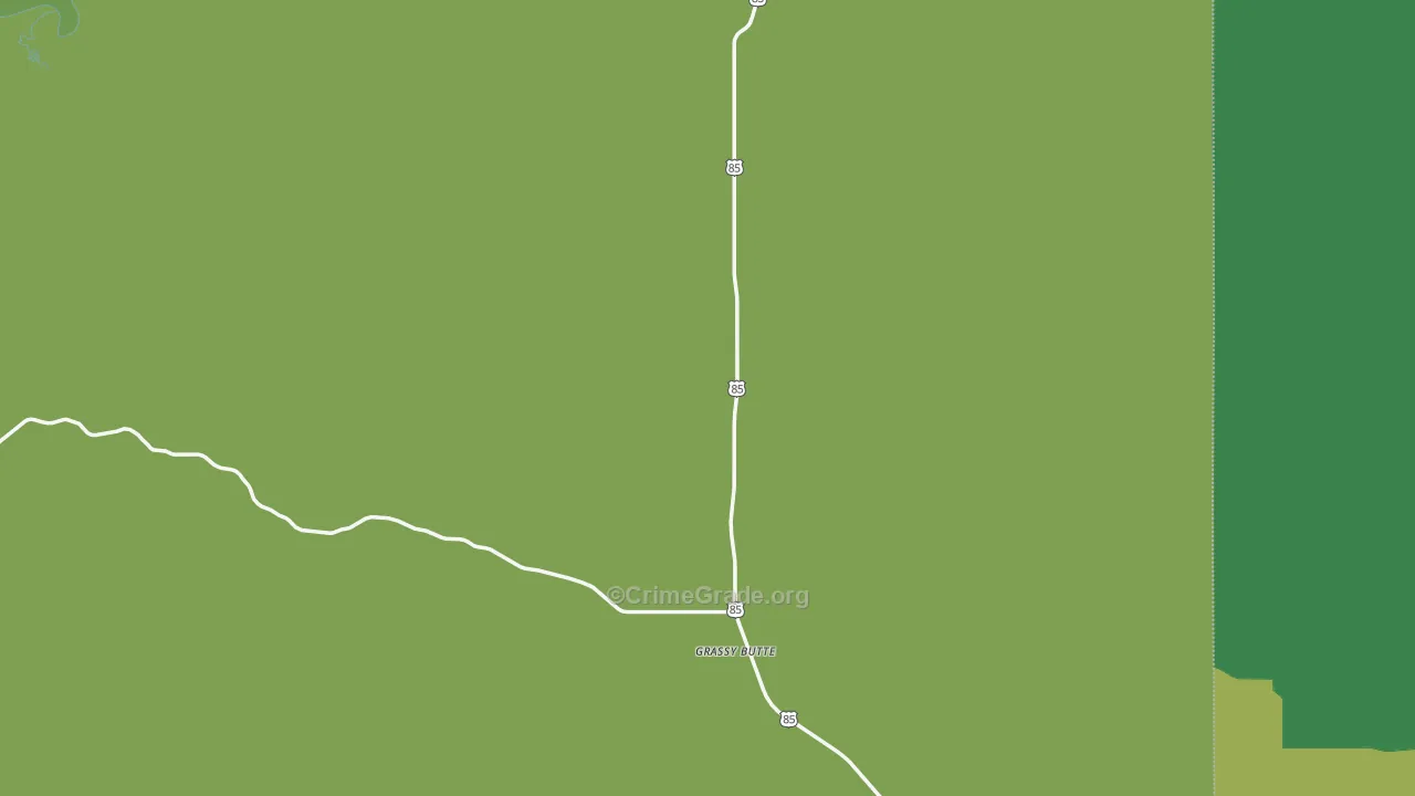 Grassy Butte, ND Map of Vehicle Theft Rates