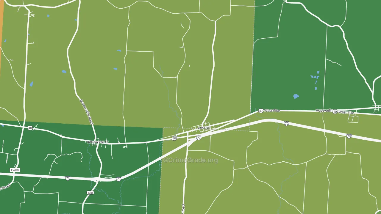 Gratiot, OH Map of Vehicle Theft Rates