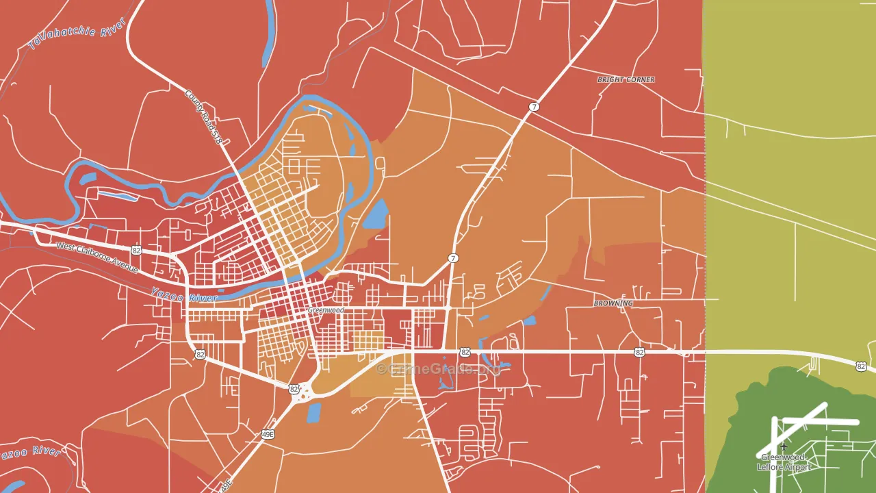 Gravel Hill, MS Map of Vehicle Theft Rates