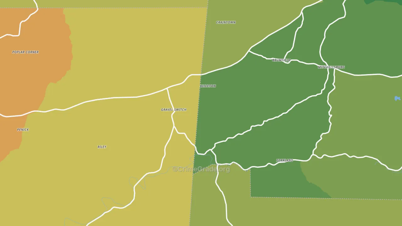Gravel Switch, KY Map of Vehicle Theft Rates