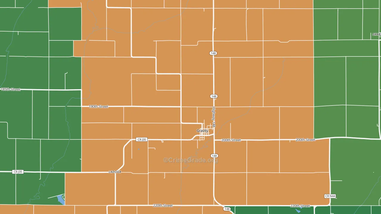 Gravity, IA Map of Vehicle Theft Rates