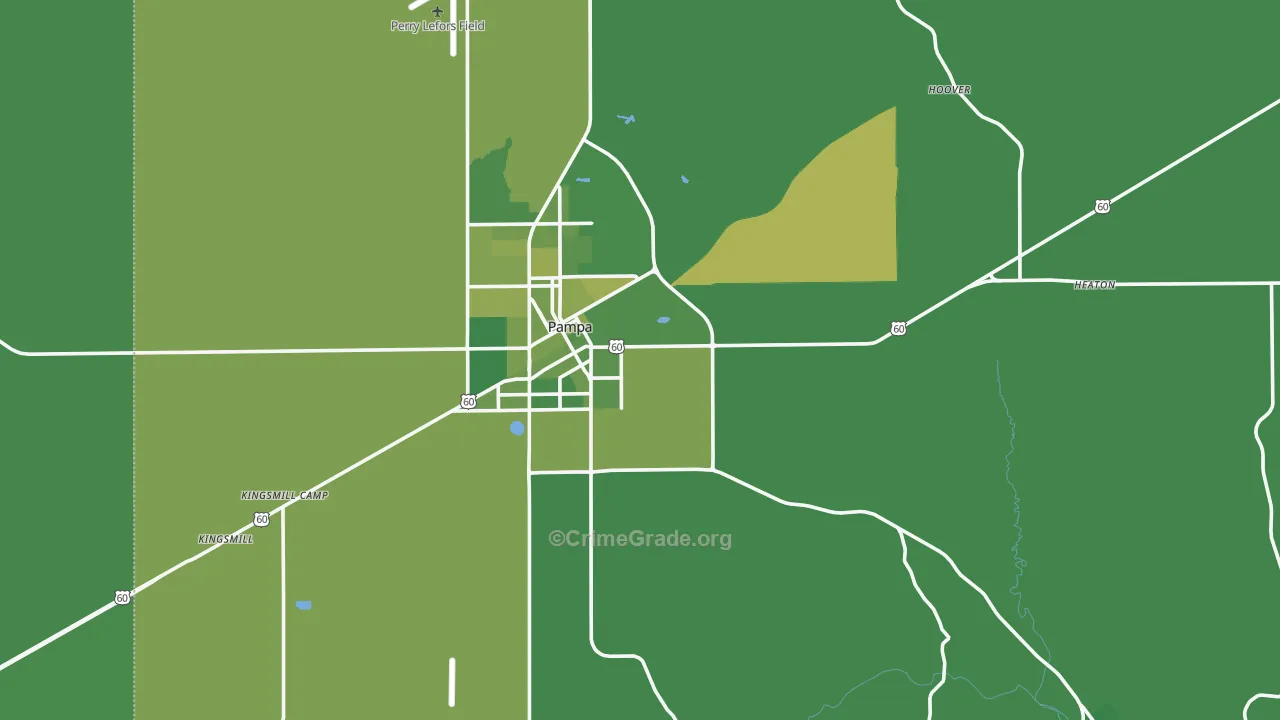 Gray County, TX Map of Vehicle Theft Rates