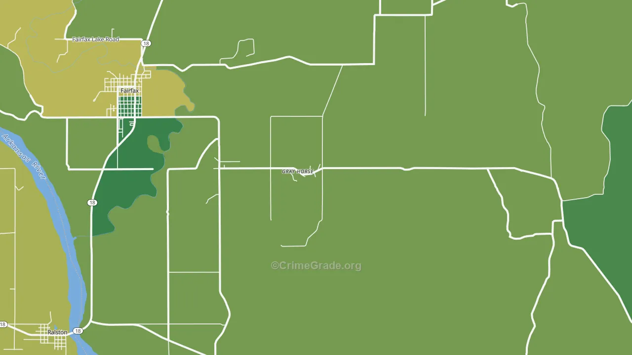 Gray Horse, OK Map of Vehicle Theft Rates