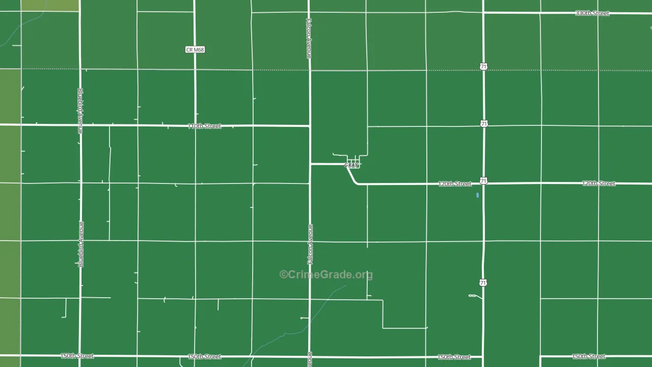 Gray, IA Map of Vehicle Theft Rates