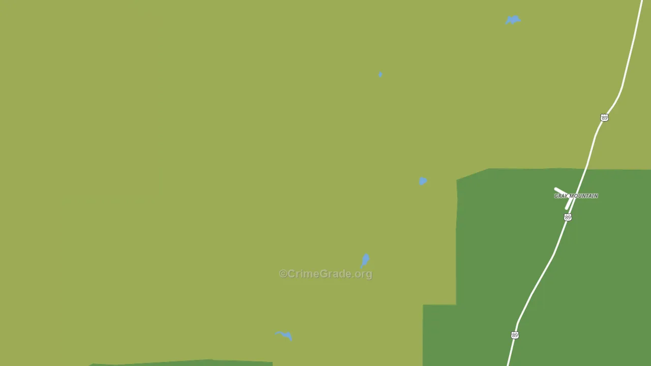 Gray Mountain, AZ Map of Vehicle Theft Rates