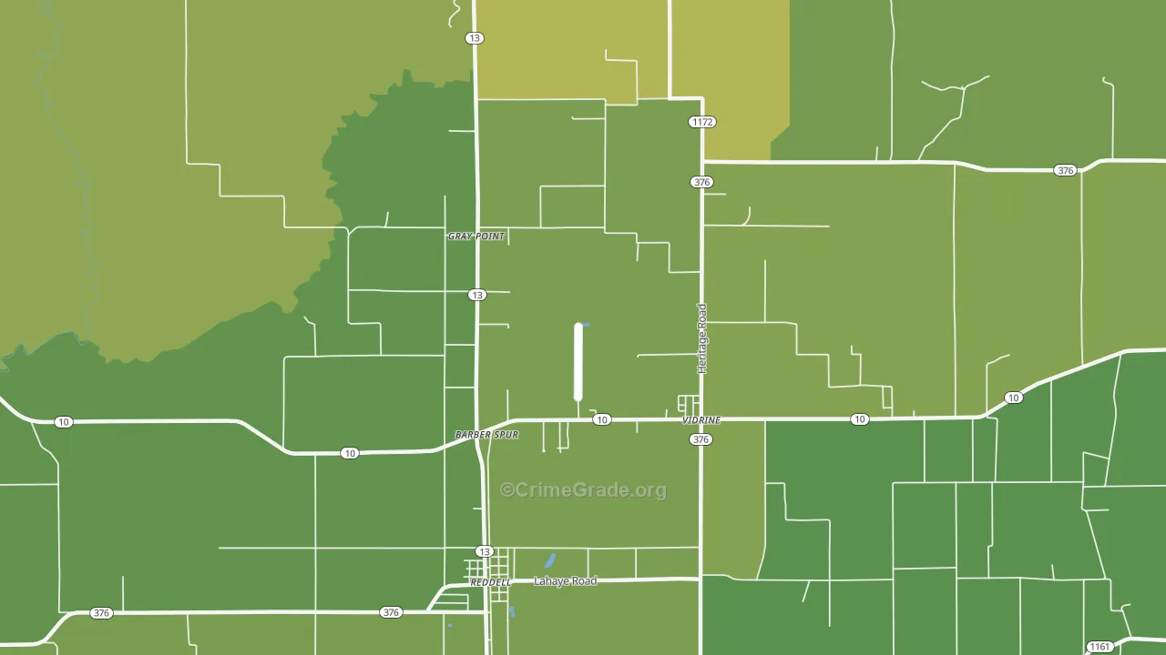 Gray Point, LA Map of Vehicle Theft Rates