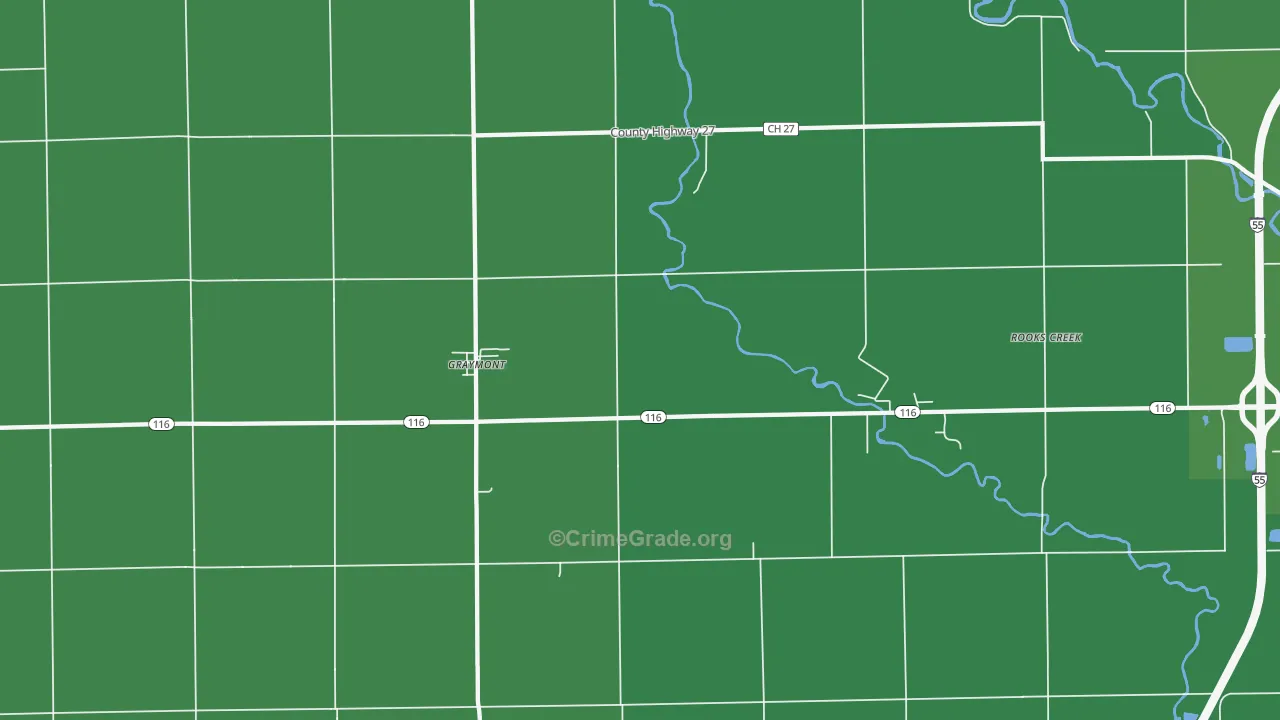 Graymont, IL Map of Vehicle Theft Rates