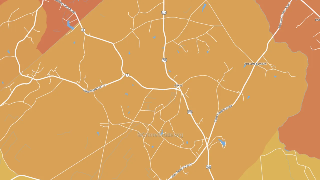 Grays, SC Map of Vehicle Theft Rates