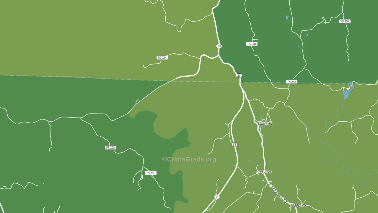 Grayson, AL Map of Vehicle Theft Rates