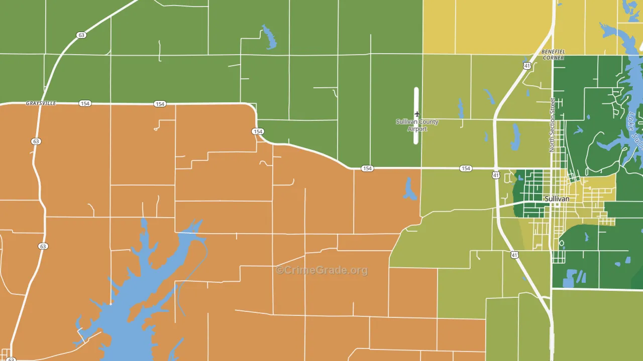 Graysville, IN Map of Vehicle Theft Rates