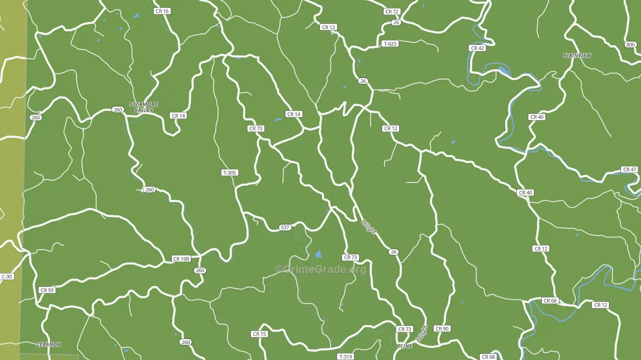 Graysville, OH Map of Vehicle Theft Rates