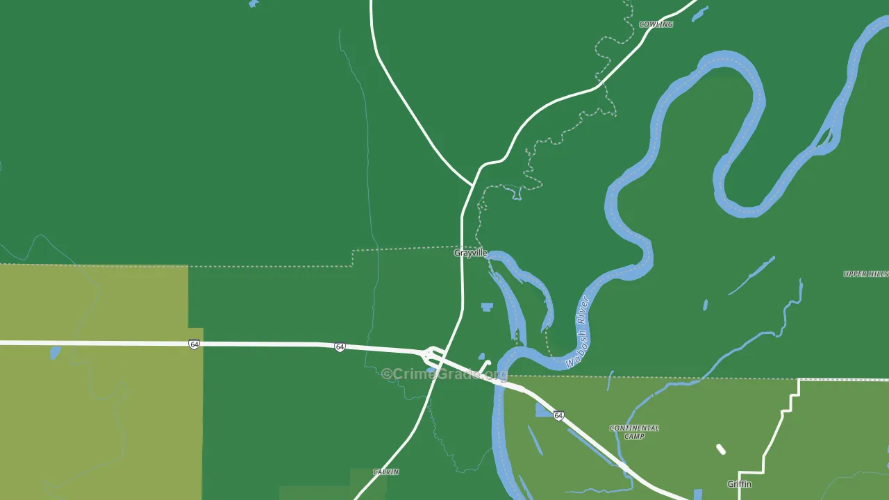 Grayville, IL Map of Vehicle Theft Rates