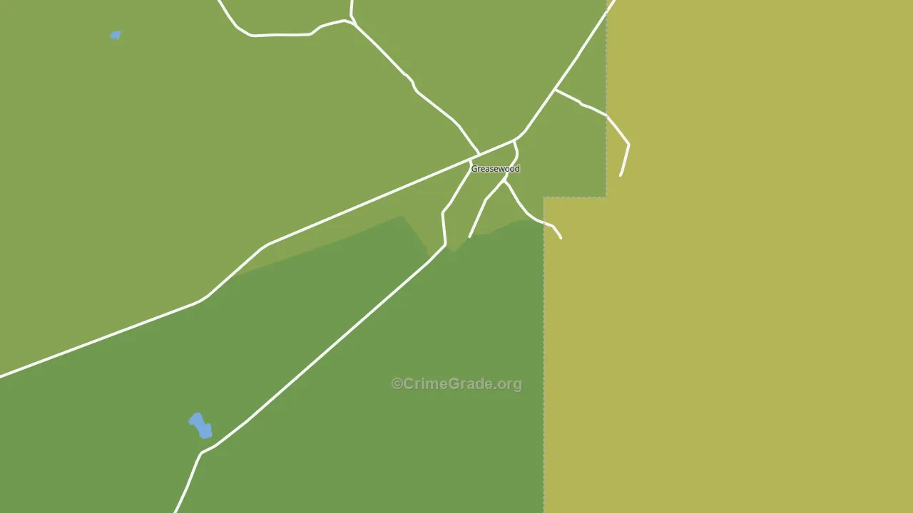 Greasewood, AZ Map of Vehicle Theft Rates