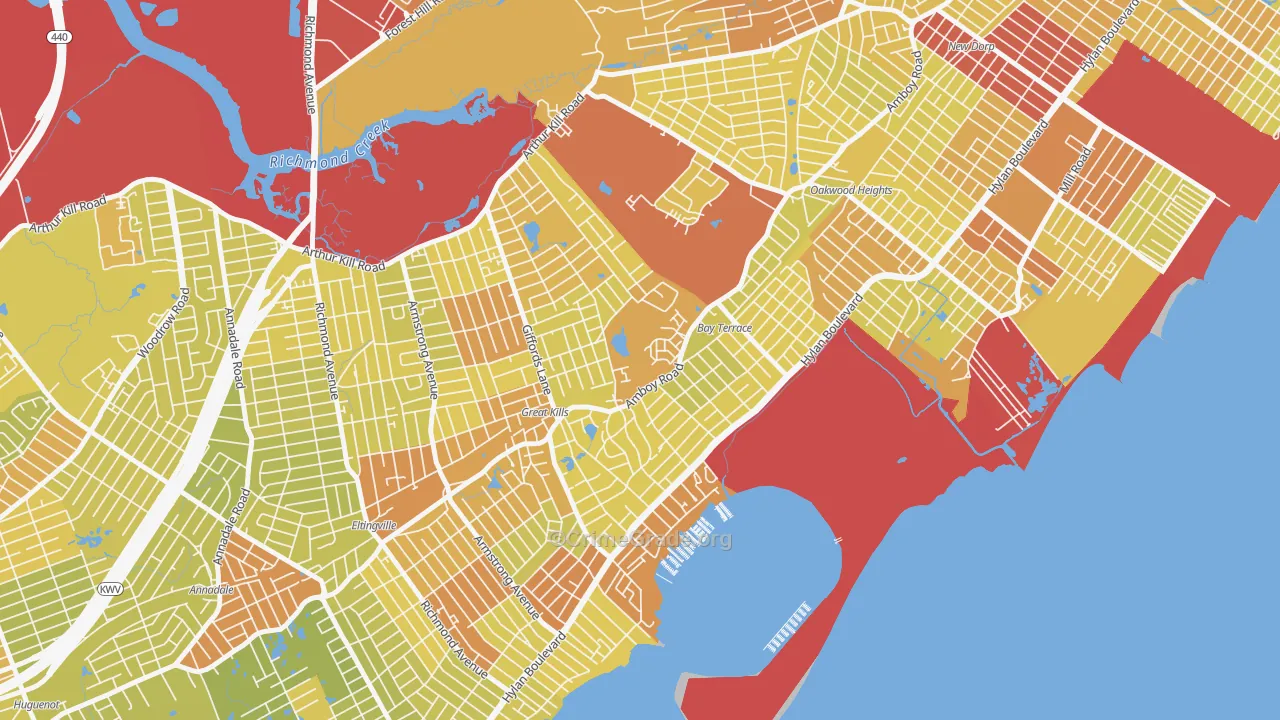 Great Kills, Staten Island, NY Map of Vehicle Theft Rates