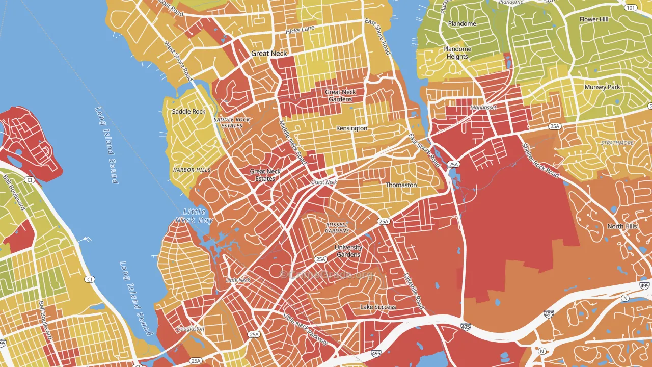 Great Neck Plaza, NY Map of Vehicle Theft Rates