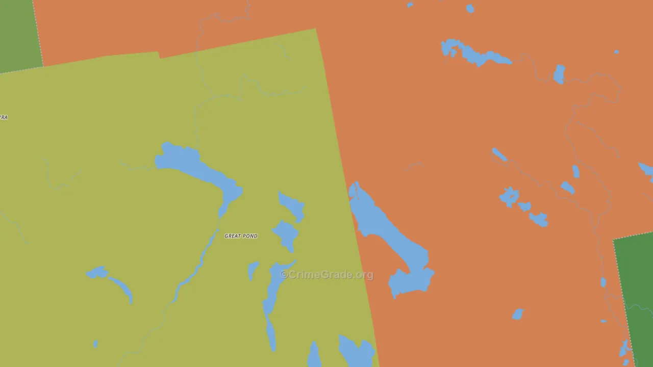 Great Pond, ME Map of Vehicle Theft Rates