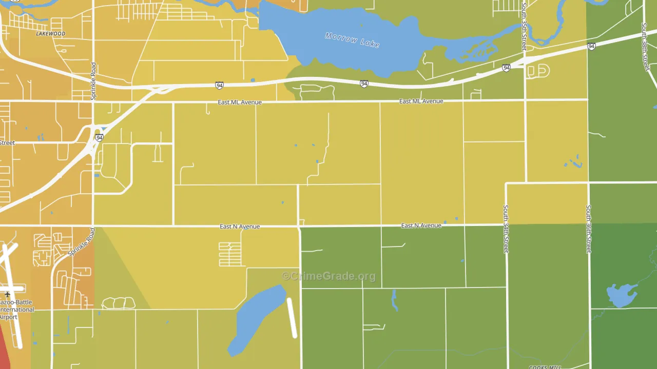 Greater Galesburg, MI Map of Vehicle Theft Rates