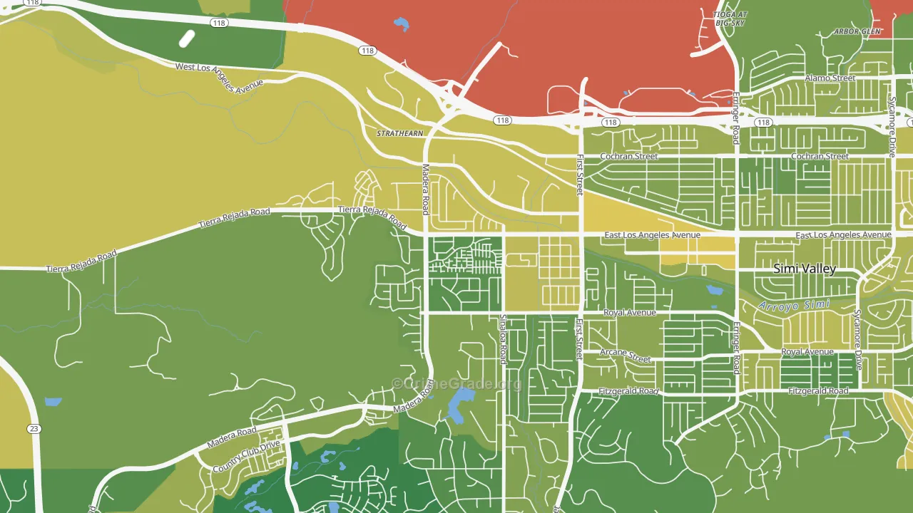 Greek Track, Simi Valley, CA Map of Vehicle Theft Rates